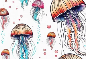 Delicate jellyfish small tattoo idea