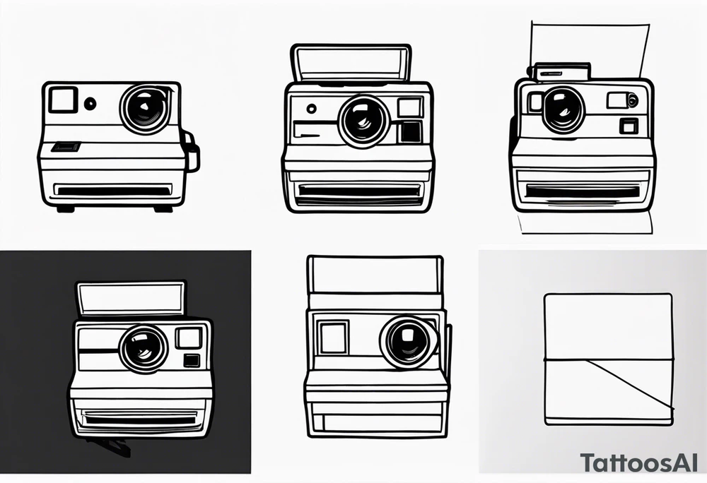 the outline of a polaroid-picture tattoo idea