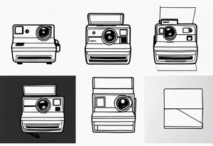 the outline of a polaroid-picture tattoo idea