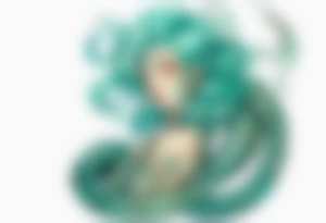 A beautiful woman with teal hair who is a serpent from the waist-down with turquois scales. tattoo idea