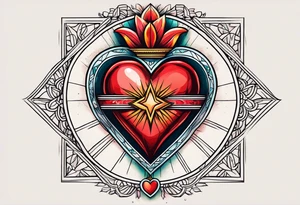 sacred heart vintage traditional tattoo tattoo idea
