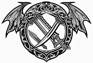 Valhalla fire sword shield tattoo idea