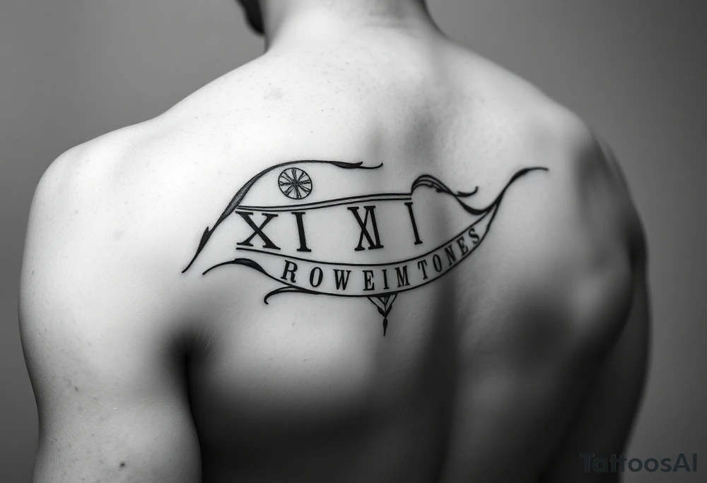 Roman numeral tattoo wrapped around your upper arm/shoulder tattoo idea