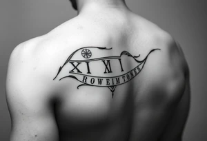 Roman numeral tattoo wrapped around your upper arm/shoulder tattoo idea