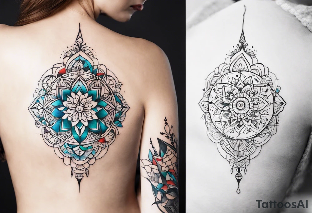 Альбедо, Принц Мела, меч, цветок жизни, минимализм tattoo idea