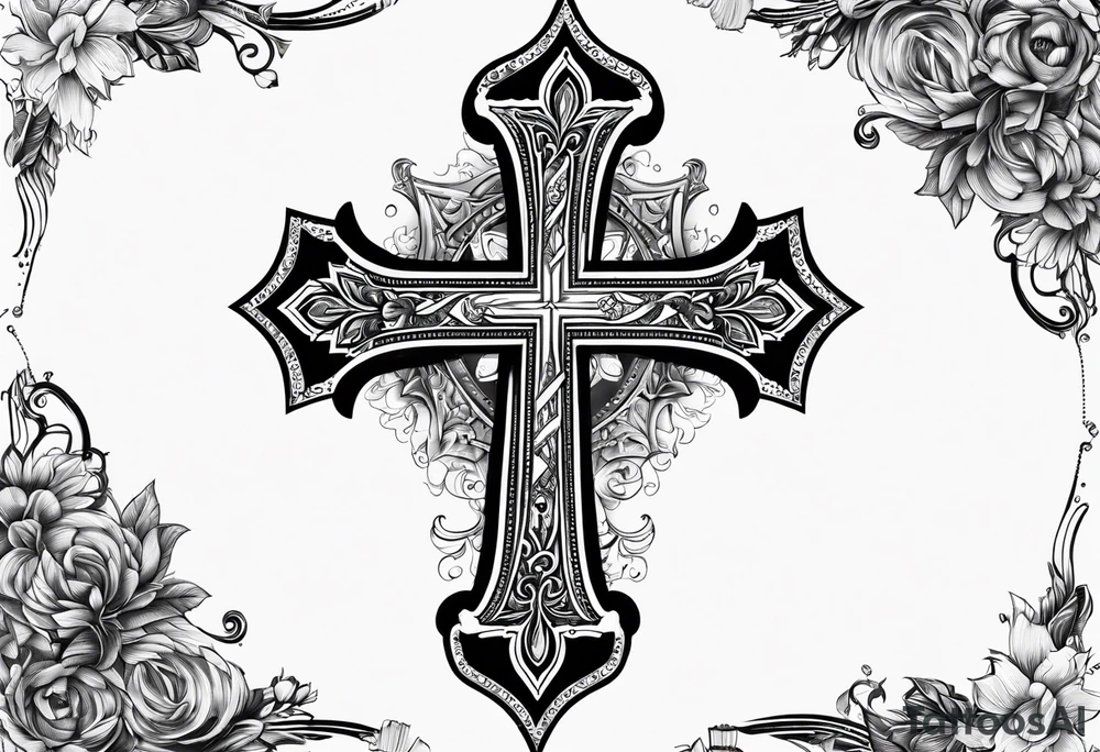 A cross with the verse like 1:37 going through it tattoo idea