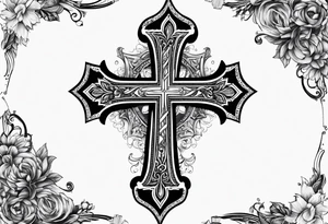 A cross with the verse like 1:37 going through it tattoo idea