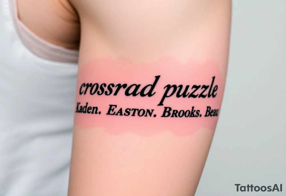 Crossroad puzzle Kaden Easton Brooks Beau tattoo idea