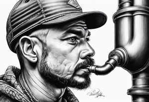 pipe layer, work hard, tattoo idea