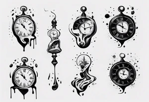 dali melting clock trippy tattoo idea