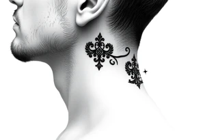 Traditional Russian orthodox design on the side of neck tattoo idea