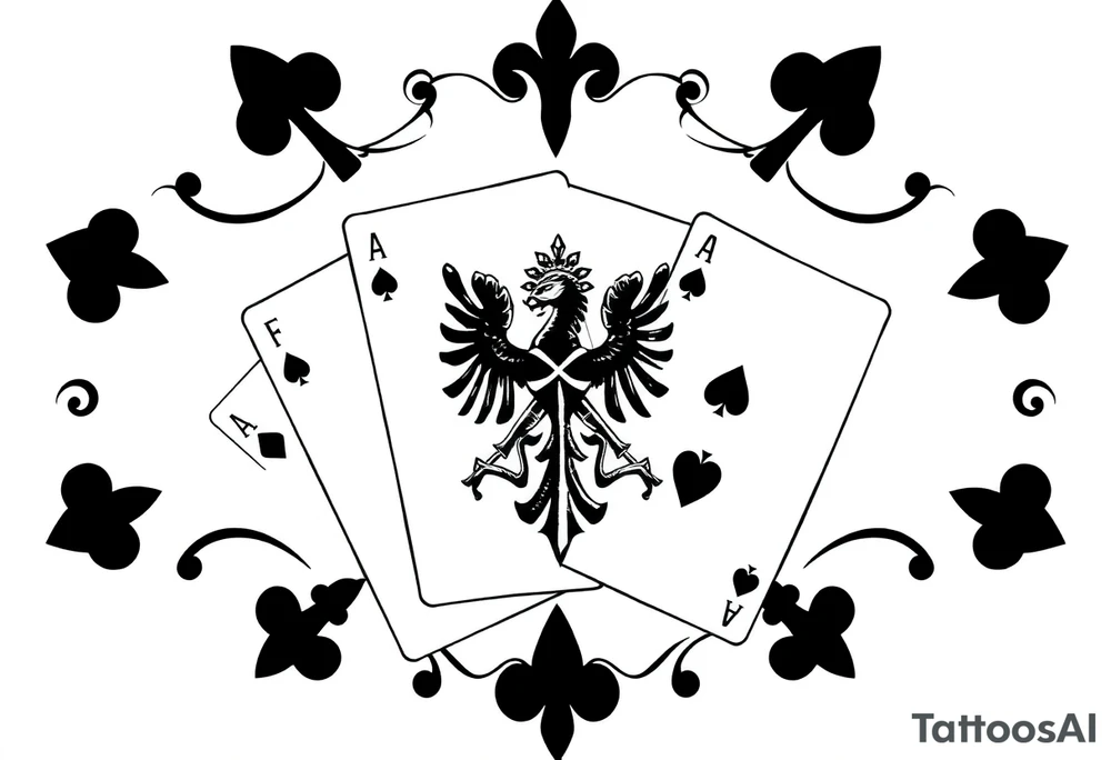 Poland symbol and poker cards Add casino money to it. tattoo idea