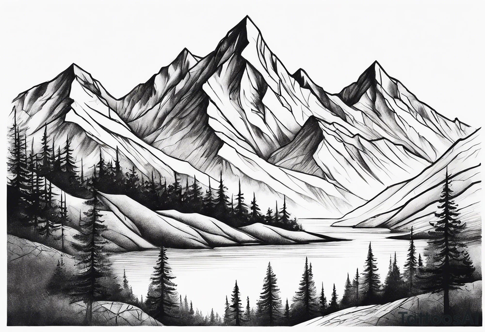 Mountains, concept tattoo idea