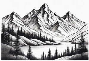 Mountains, concept tattoo idea