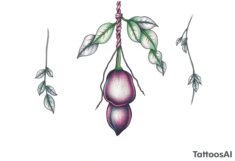 hanging plant with date tattoo idea