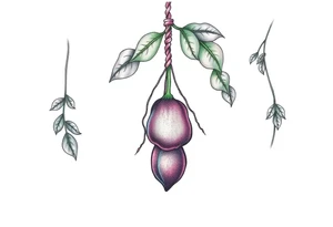 hanging plant with date tattoo idea