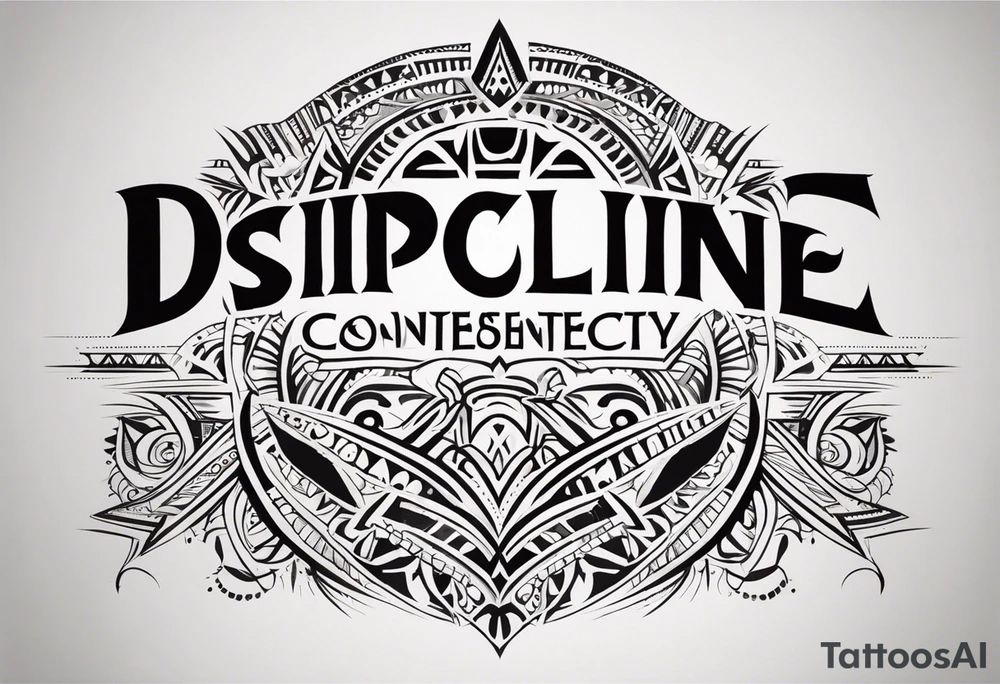 discipline consistency tribal tattoo idea