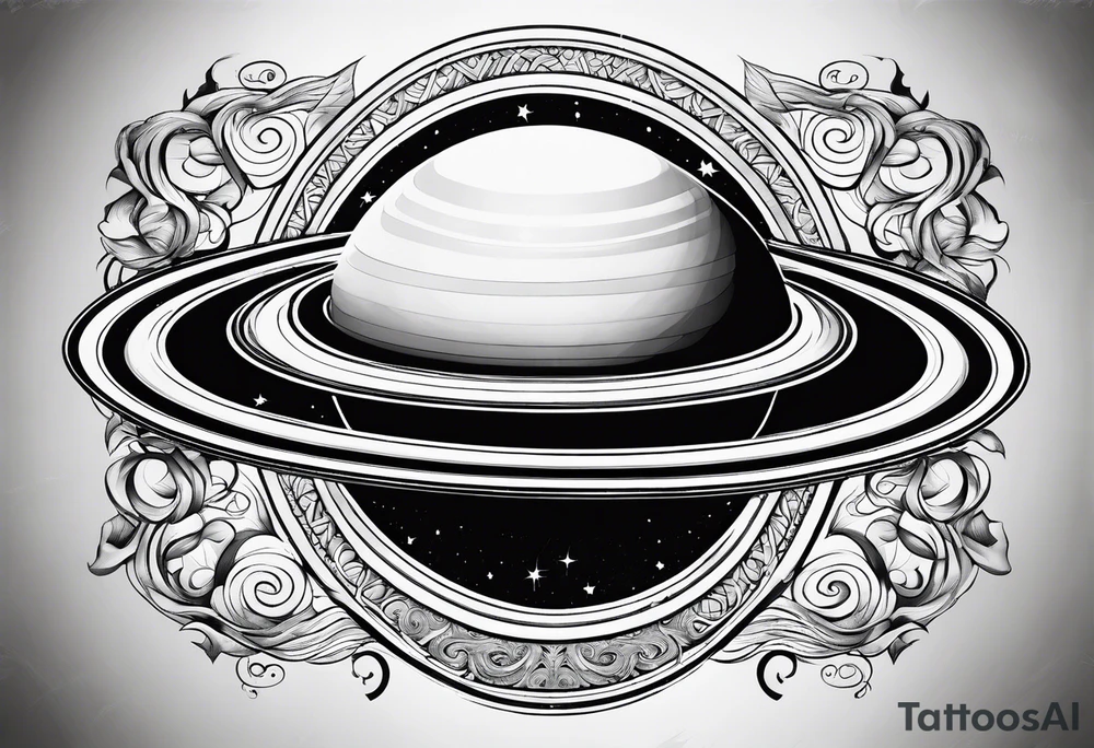 Saturn with infinity symbols tattoo idea