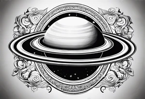 Saturn with infinity symbols tattoo idea