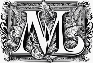 the letter M with the letter G hidden tattoo idea