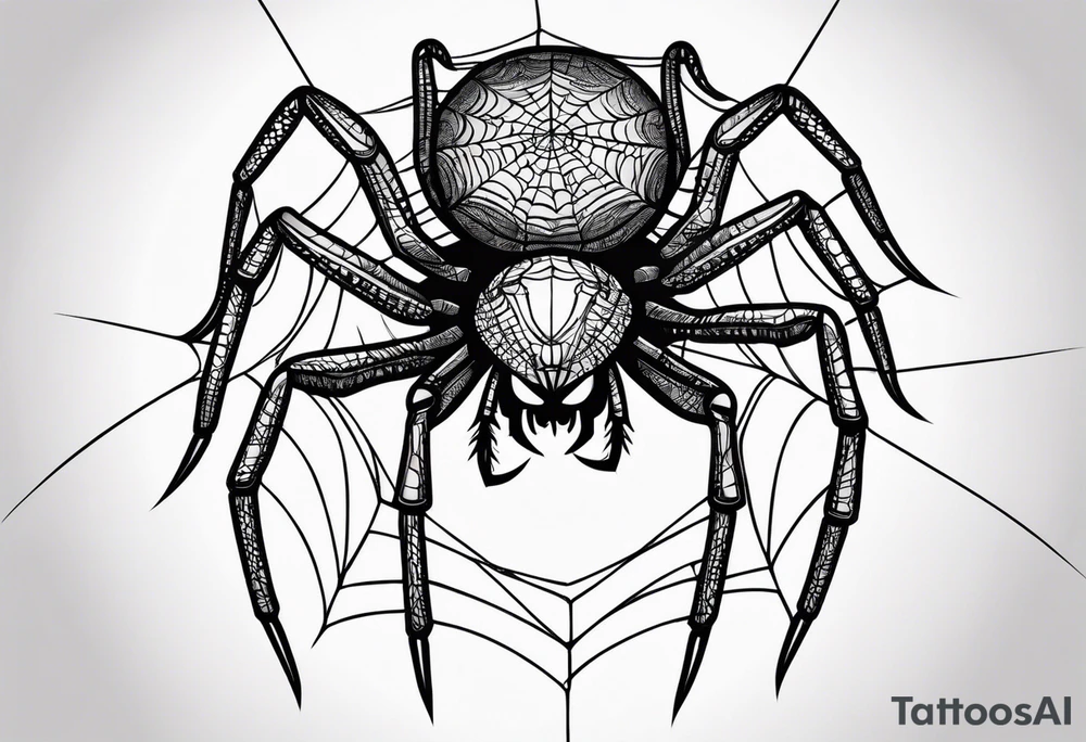 Minimalism Spider, top view, eye for spider tattoo idea