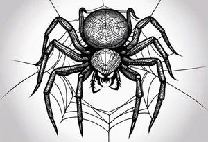 Minimalism Spider, top view, eye for spider tattoo idea