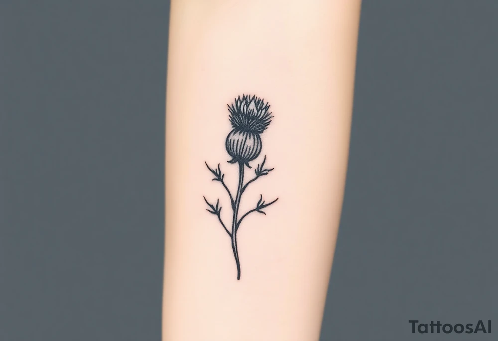 thistle minimalist tattoo idea