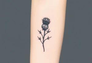 thistle minimalist tattoo idea