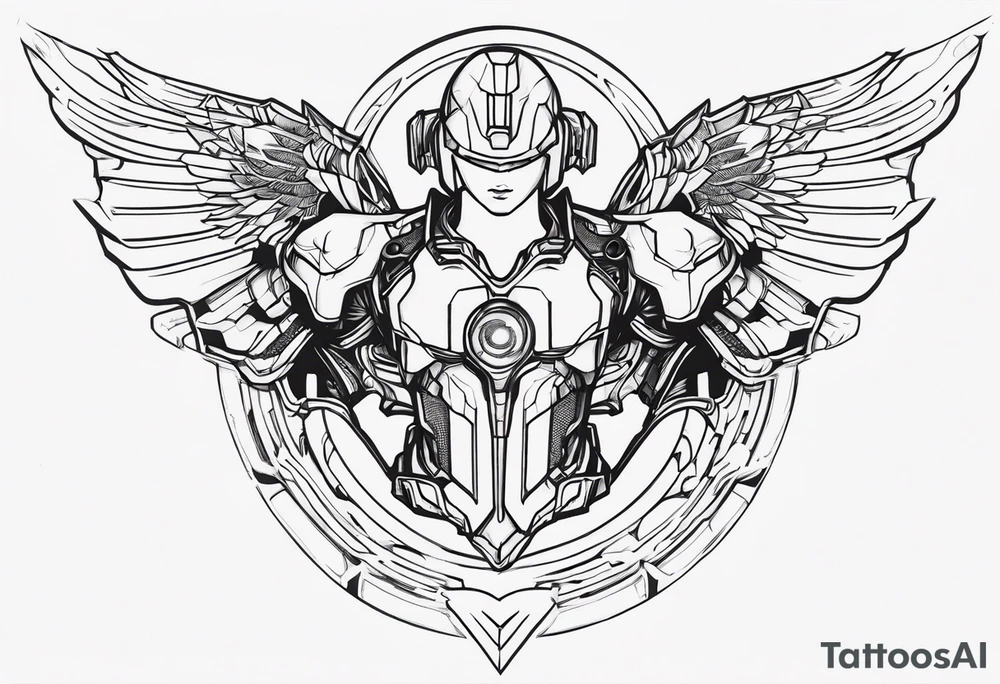 cyborg angel tattoo idea