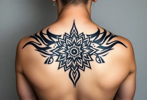 Full female back Mandela tattoo idea