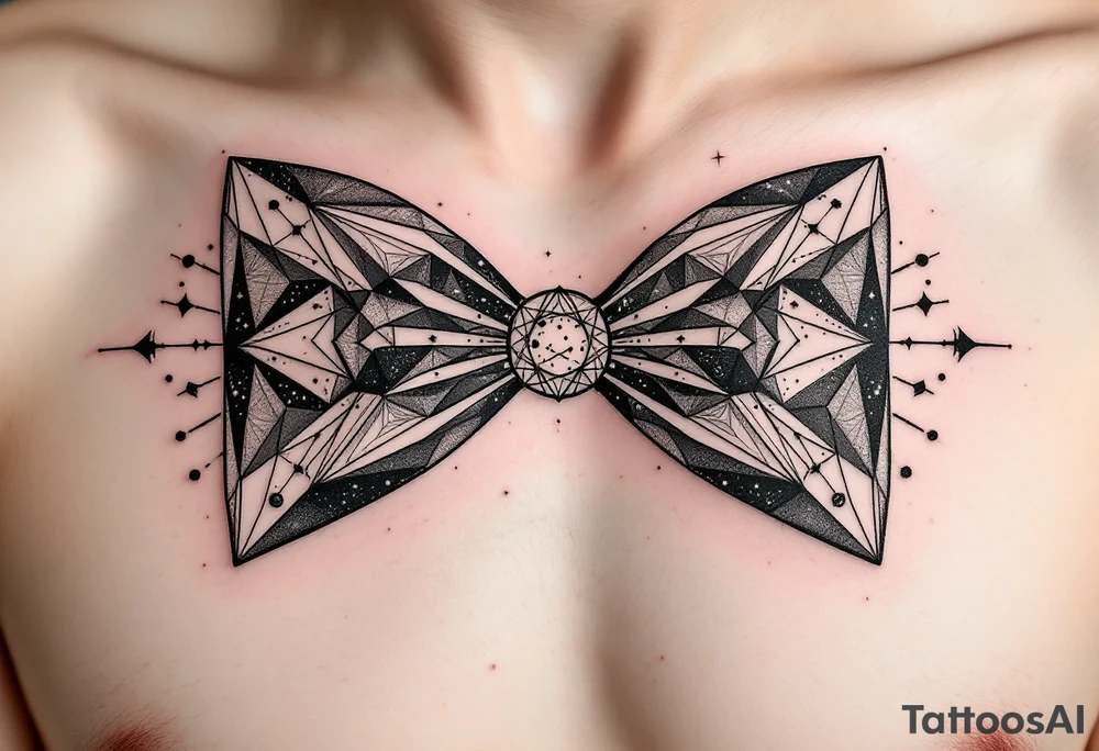 A bow tie made up of a universe tattoo idea