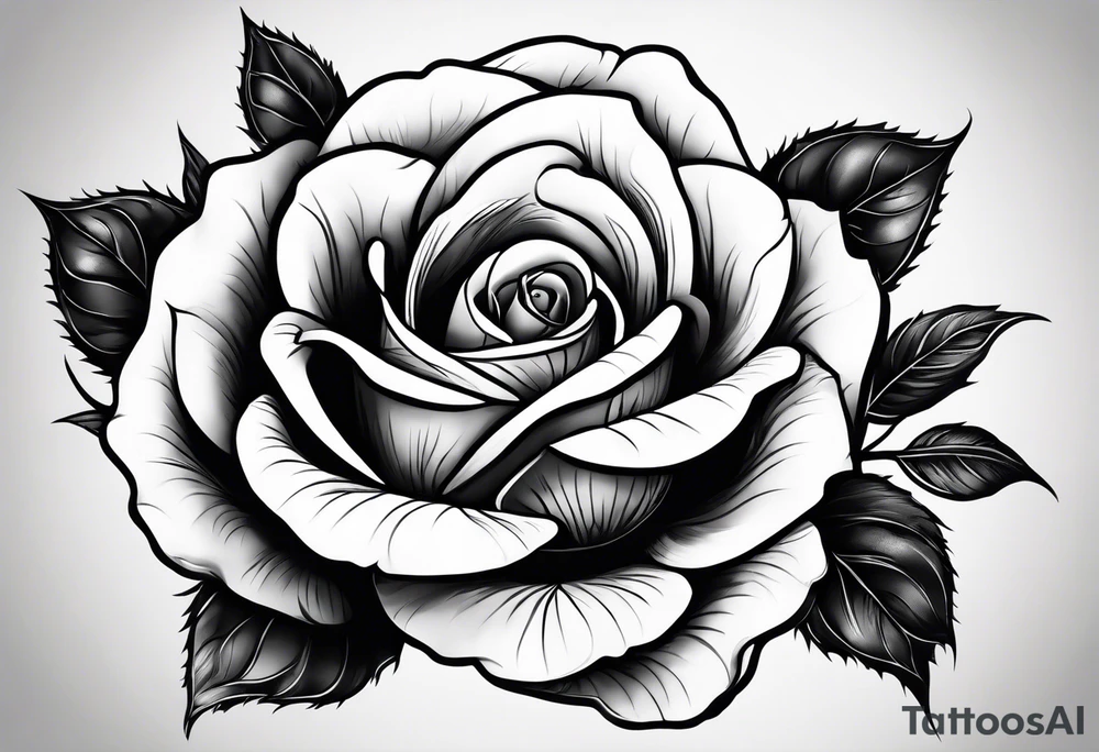 Black rose with strings tattoo idea