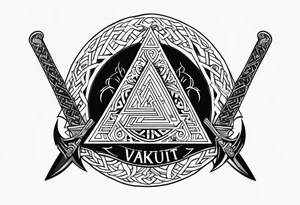 Valhalla 
Sword shield valknut  axe norse dragon tattoo idea