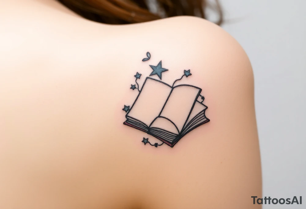 A book related tattoo for a fantasy reader tattoo idea