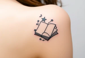 A book related tattoo for a fantasy reader tattoo idea