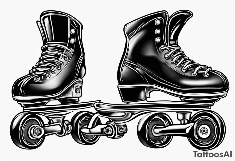 Rollerskates new school tattoo idea