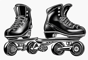 Rollerskates new school tattoo idea