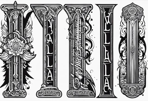 Valhalla  steps sword tattoo idea