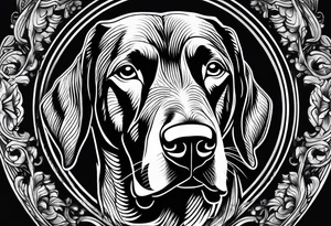 angry dobermann dog with mouth open tattoo idea