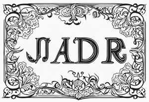 Spell out “wanderlust” with the initials “jda” in the middle. Whimsical font tattoo idea