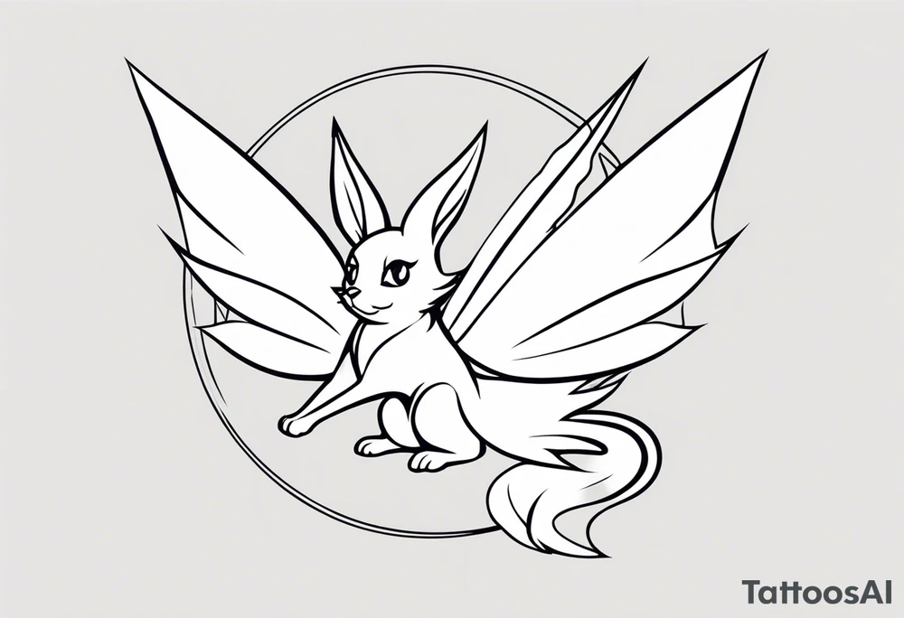 A fairy with a tail inspired by the Fairy Tail anime guild logo tattoo idea
