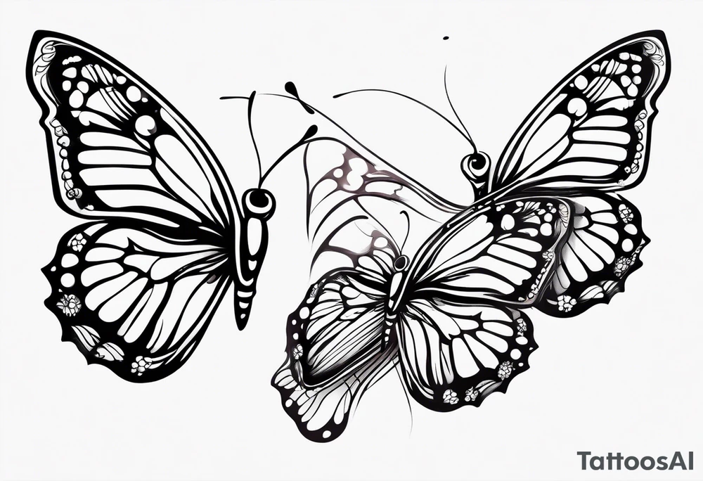 tiny butterflies trailing tattoo idea