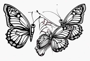 tiny butterflies trailing tattoo idea