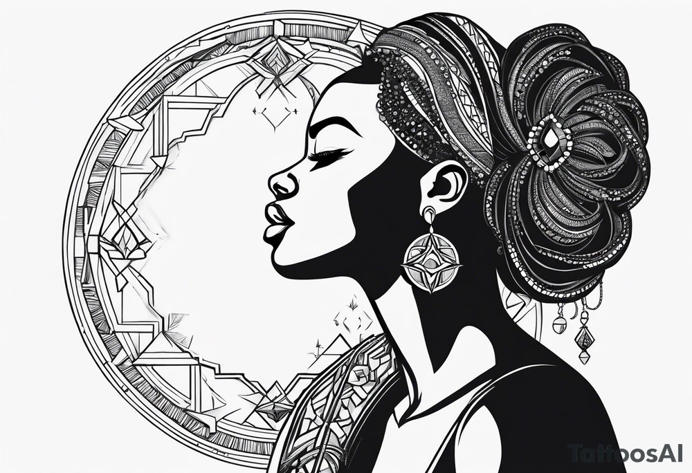 Powerful, black women, astrology tattoo idea
