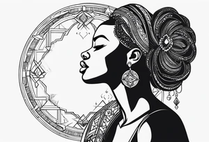 Powerful, black women, astrology tattoo idea
