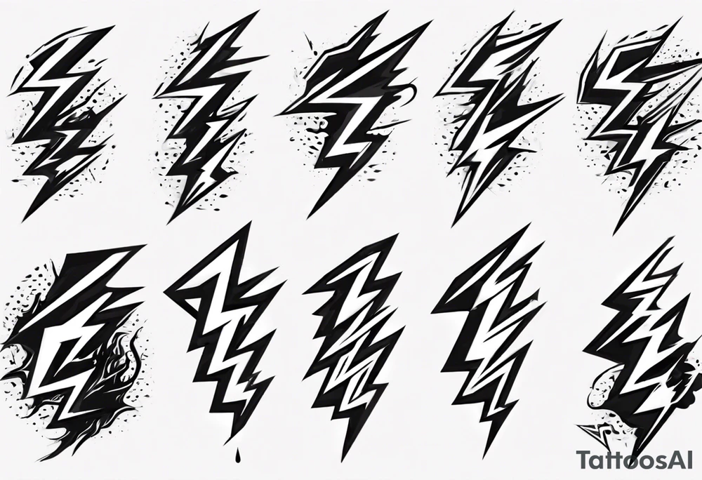 Multiple lightning strikes tattoo idea