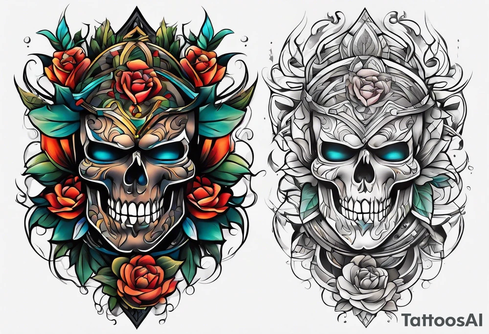 male neo traditional knee tattoo tattoo idea