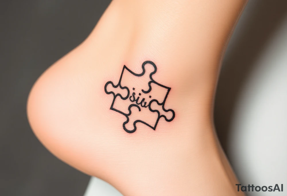 autism puzzle piece tattoo idea