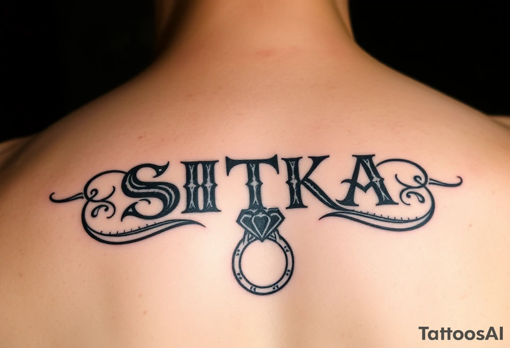 Create a small 
tattoo with the word the word SITKA and a claddagh ring tattoo idea