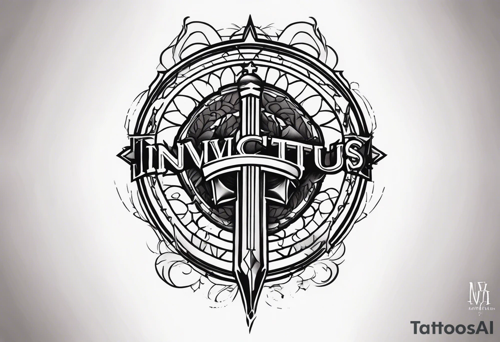 The word INVICTUS in all caps. tattoo idea